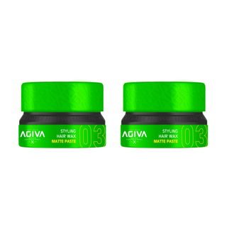 2 x Agiva Styling Hair Wax Matte Paste 03 - Green 155ML