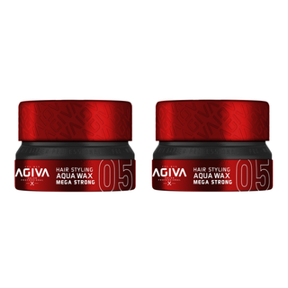 2 x Agiva Hair Styling Aqua Wax Mega Strong 05 - Red 155ML