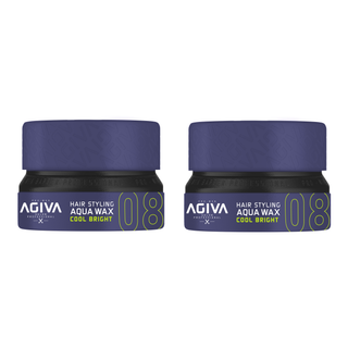 2 x Agiva Hair Styling Aqua Wax Cool Bright 08 - Purple 155ML