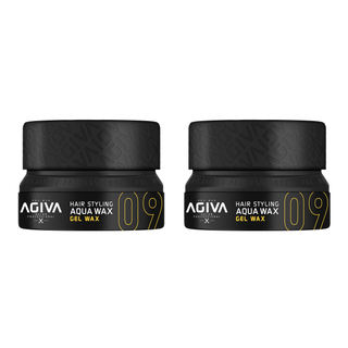 2 x Agiva Hair Styling Aqua Gel Wax 09 - Black 155ML