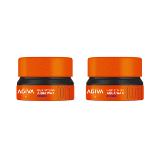 2 x Agiva Hair Styling Aqua Wax Strong 01 - Orange 155ML